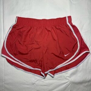Nike Tempo Shorts in salmon and white, women’s size medium